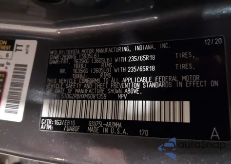 2021 Toyota Highlander Xle from USA, damaged, VIN 5TDGZRBHXMS081359